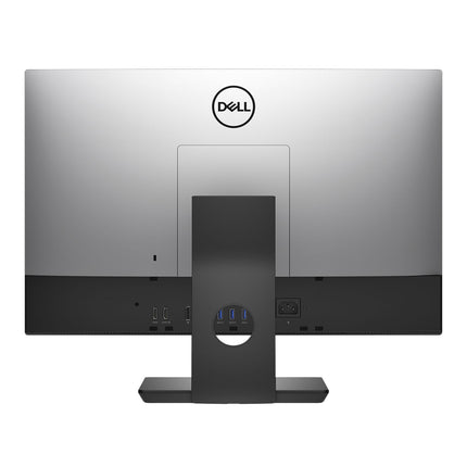 Rear view of Dell OptiPlex 7460 AIO desktop, silver back with Dell logo, stand, and ports visible; refurbished model, workspace-ready. - View 2