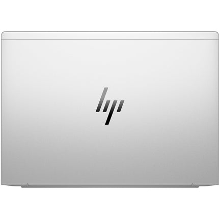 Top view of a closed silver refurbished HP ProBook 645 G11 laptop with HP logo, 14" FHD, Ryzen 5, 32GB RAM, 1TB NVMe SSD. - View 2
