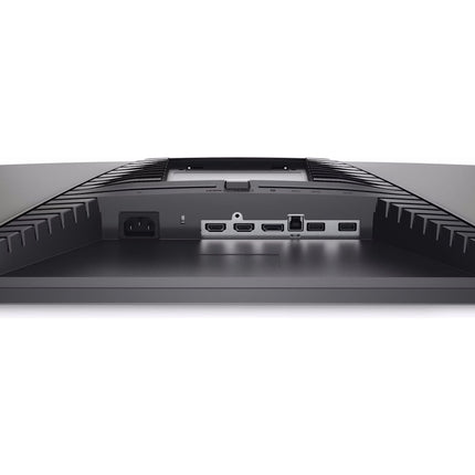 Rear view of a refurbished DELL 27" G2723H Gaming Monitor showing ports (power, HDMI, DisplayPort, audio, USB), vents, and controls. - View 3
