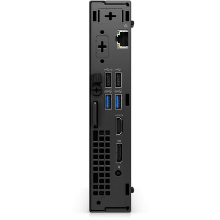 Rear view of a refurbished DELL OptiPlex 7010 Micro with vents, USB 2.0/3.0, Ethernet, power connector, HDMI ports, and connections. - View 2