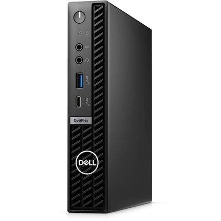 Front view of a refurbished Dell OptiPlex Plus 7010 Micro desktop with i5-13500T, 16GB RAM, and visible front ports. - View 4