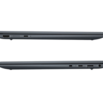 Side view of the HP Elite Dragonfly G3 laptop, 13.3" touchscreen, showing slim profile and ports, on white background. - View 3