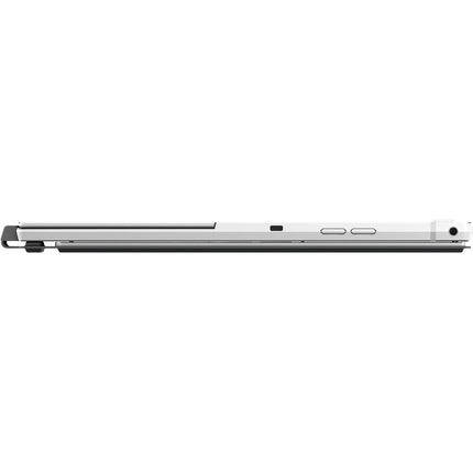Side view of a thin HP Elite X2 G8 tablet featuring control buttons and ports along the edge. - View 3