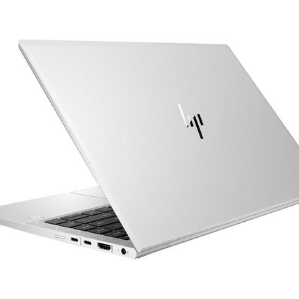 Angled back-left view of refurbished HP MT46 Thin Client with ports, logo visible; 14" FHD, Ryzen 3 Pro, 16GB RAM, 256GB SSD. - View 2