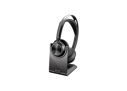 HP Poly Voyager Focus 2 UC Headset +USB-A to USB-C Cable +Charging Stand 7S4L6AA, NEW - Joy Systems PC