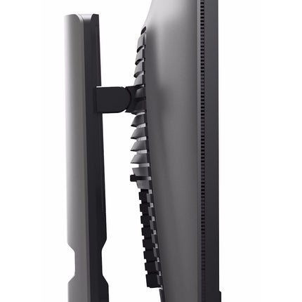 Side view of refurbished DELL 27" G2723H Gaming Monitor, widescreen 16:9, with sleek screen and angular stand on white background. - View 4