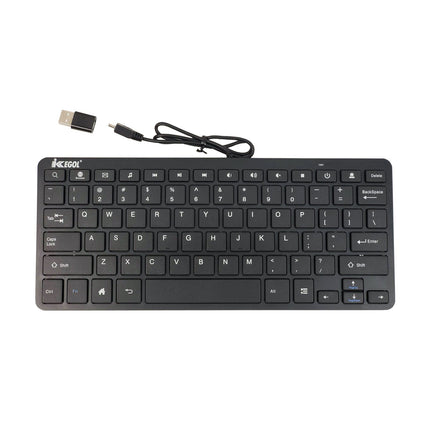 iKKEGOL Micro USB 78 Key USB Wired Compact Keyboard, Refurbished - Joy Systems PC