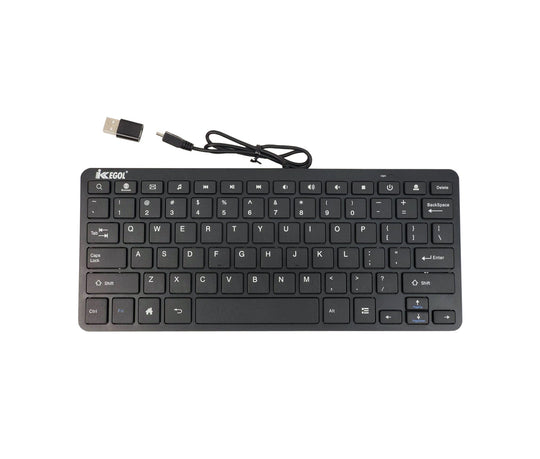 iKKEGOL Micro USB 78 Key USB Wired Compact Keyboard, Refurbished